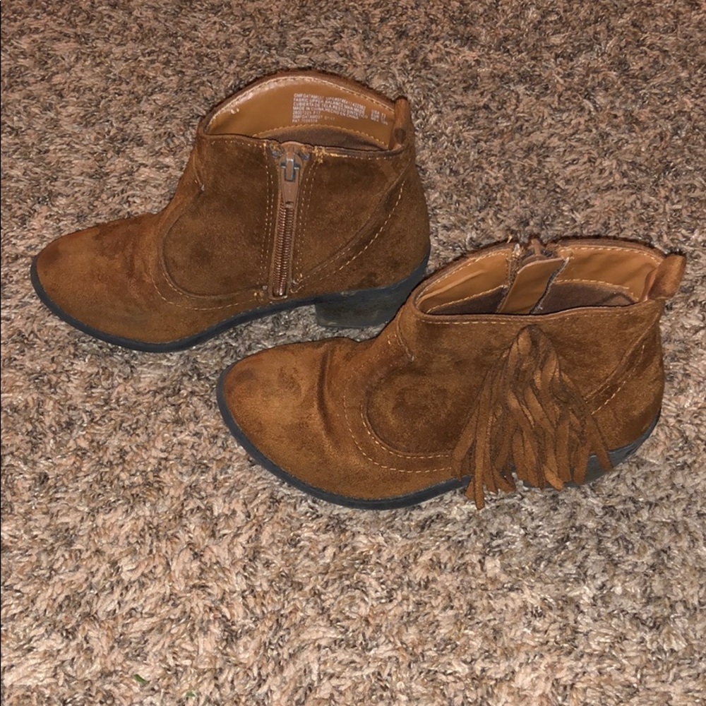 Brown suede boots